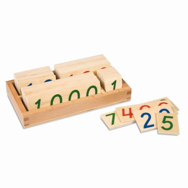 Kleine Zahlenkarten im Kasten 1-9000: Holz - Nienhuis Montessori