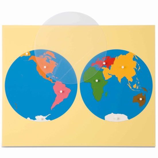 Matériel Montessori Géographie Carte puzzle des parties du monde - Nienhuis Montessori