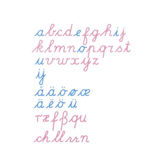 Large movable alphabet: international cursive - Nienhuis Montessori