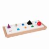 3d set de 10  symboles de grammaire en bois sur leur plateau - Nienhuis Montessori