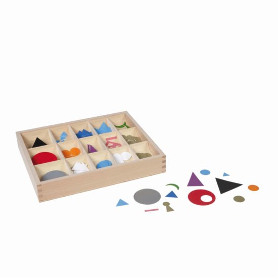 Boite en bois avec les  symboles de grammaire en plastique - Nienhuis Montessori