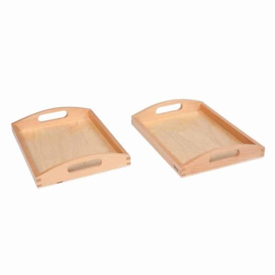 Practical life material Wooden tray small: set of 2 - Nienhuis Montessori