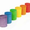 Handmade sustainable wooden toys Coloured cups with lid - Grapat