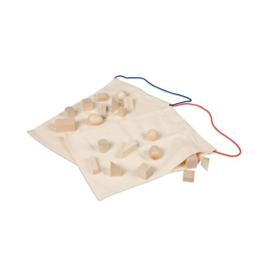 Montessori sensorial material Mystery Bags: Geometric Shapes - Nienhuis Montessori
