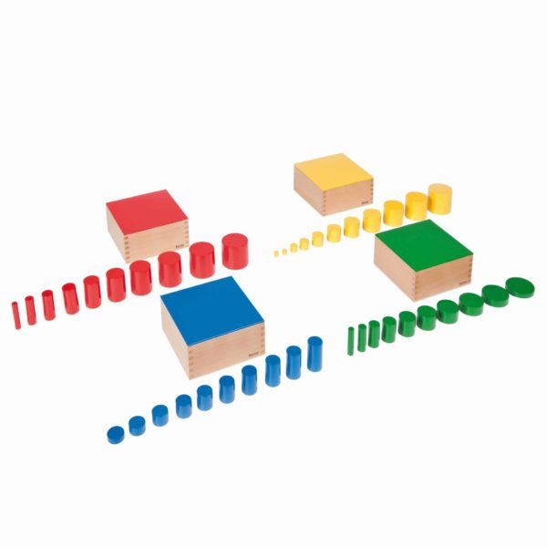 Sensorial Montessori material Set Of Knobless Cylinders - Nienhuis Montessori