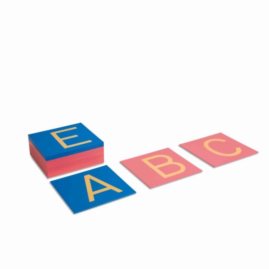 Montessori-Sprachmaterial Sandpapiergroßbuchstaben: Druckschrift (internationale Version) - Nienhuis Montessori