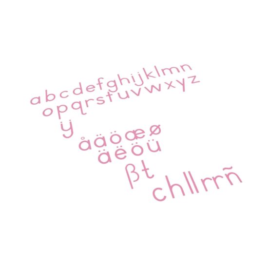 Petit alphabet mobile rouge écriture internationale matériel langage Nienhuis Montessori