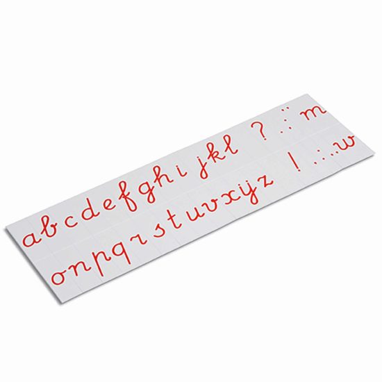 Alphabet imprimé: rouge écriture cursive internationale - Nienhuis Montessori