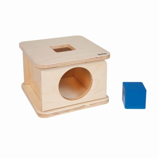 Imbucare box with cube / Montessori infant & toddler material - Nienhuis Montessori