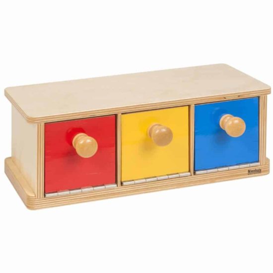 Holzkasten mit drei Fächern - Nienhuis Montessori