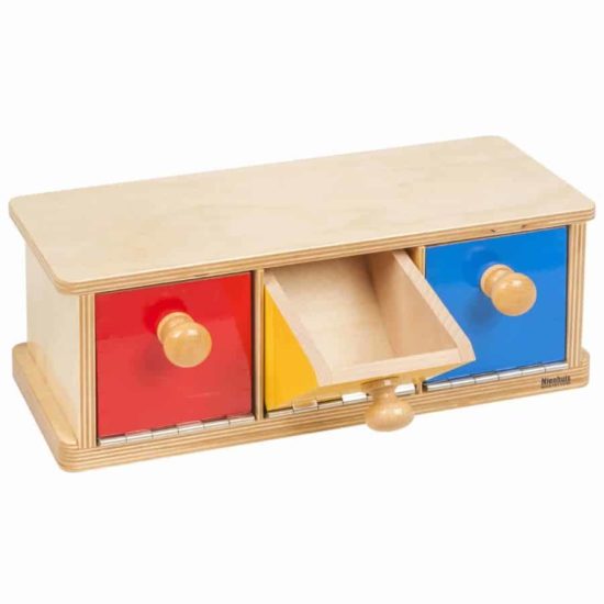 Holzkasten mit drei Fächern - Nienhuis Montessori