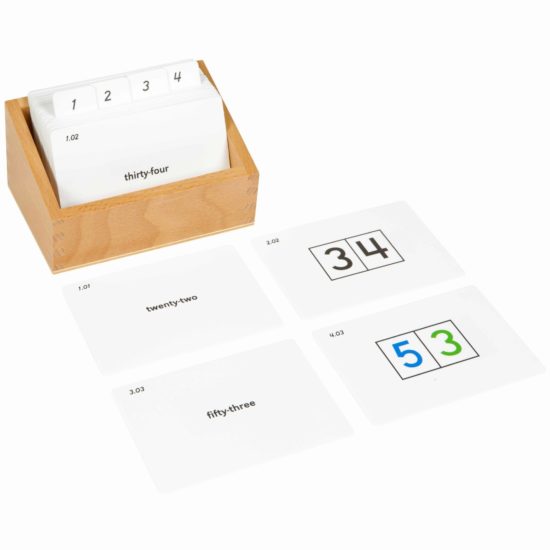 Kasten mit Aufgabenkarten für den Sequintafeln II (Englisch) - Nienhuis Montessori