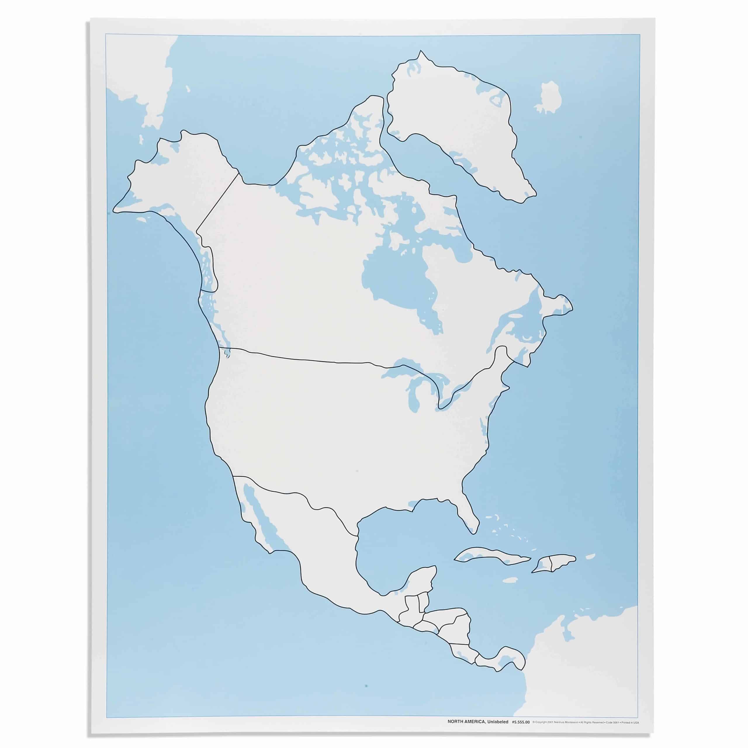 Montessori Map Of North America Map Of World