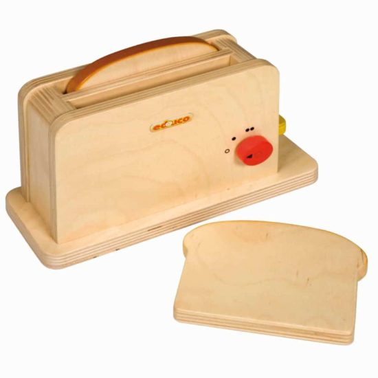 wooden pretend play toy toaster Educo