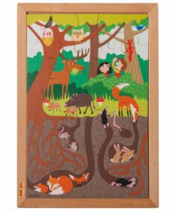Puzzle dessus et dessous dans la forêt (35 pièces de puzzle en bois) - Educo