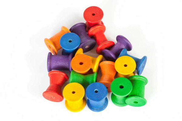 18 spools kit / Handmade sustainable wooden toys - Grapat
