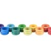 36 Regenbogenringe (12 Farben) Lose Teile Set / Handgemachtes nachhaltiges Holzspielzeug - Grapat