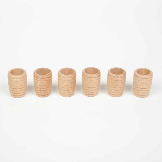 6 honeycomb beakers natural wood - Grapat