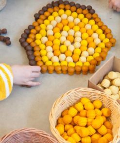 Mandala yellow honeycombs / Handmade ecological wooden toys Grapat