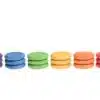 18 rainbow coins (6 colours) loose parts set / Handmade sustainable wooden toys Grapat