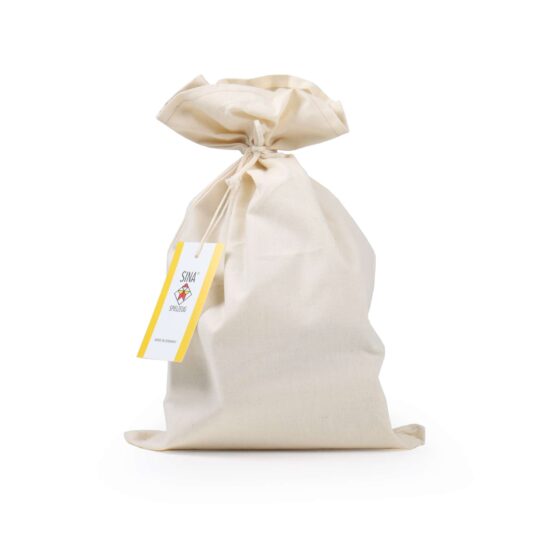 sechs dicke Holzstäbe in drei unterschiedlichen Längen, unbehandelt sechs Paar bunte Halbkugeln zum Zusammenstecken sechs bunte Schafwollfilz-Zuschnitte in Blütenform ein großes Säckchen aus Baumwolle