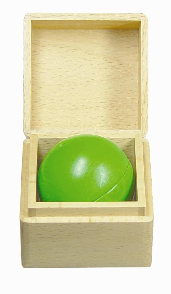 Handmade wooden sensory baby toy Musical ball light green - SINA Spielzeug