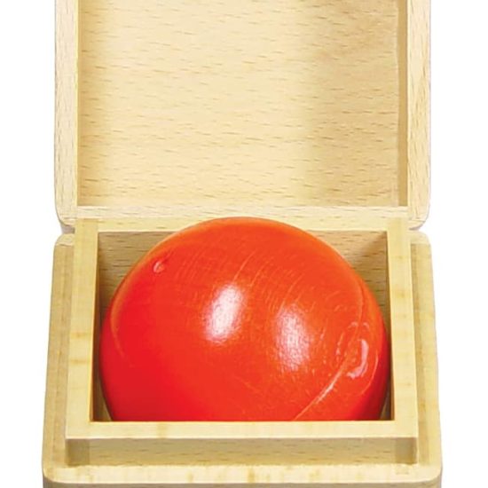 Handmade wooden sensory baby toy Musical ball: red - SINA Spielzeug