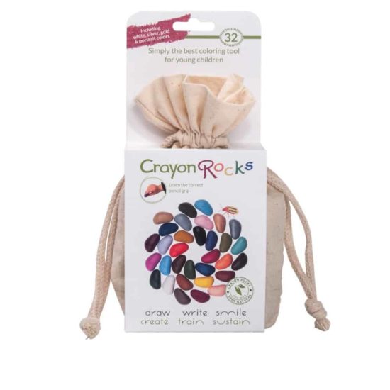 Crayon Rocks Soy wax crayons in cotton bag (32 colours)2