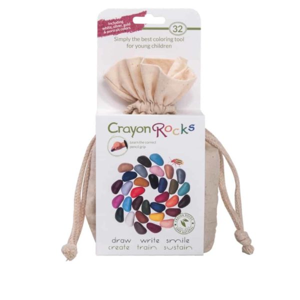 Crayon Rocks Soy wax crayons in cotton bag (32 colours)2