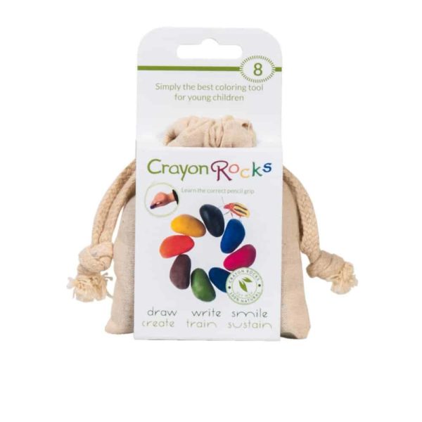 Crayon Rocks soy wax crayons in cotton bag (8 colours)