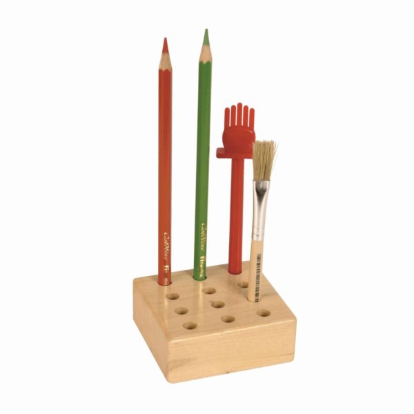 Wooden storage block: pencils and glue brushes - Arts & Crafts