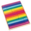 Handmade wooden blocks 64 building slats rainbow colours - Glückskäfer