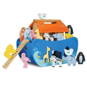 Sustainable wooden shape sorter baby development toy Noah's Ark Shape Sorter Le Toy Van