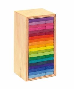 Handmade wooden blocks Rainbow building slats tower - Glückskäfer