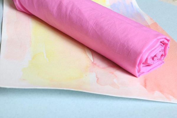Tissu de fleurs de coton : rose pastel - Sarah's Silks