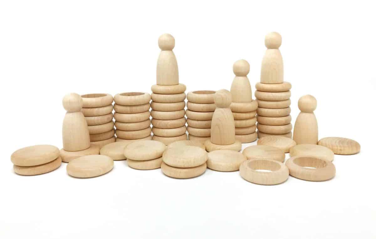 Grapat - Natural Wooden Sorting Cups with Lids