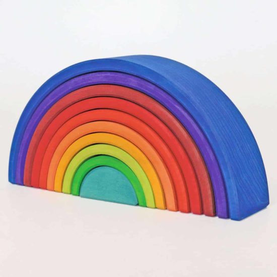 Regenbogen Zahlenland (10 Teile) - Grimm's Handgefertigtes nachhaltiges Holzspielzeug