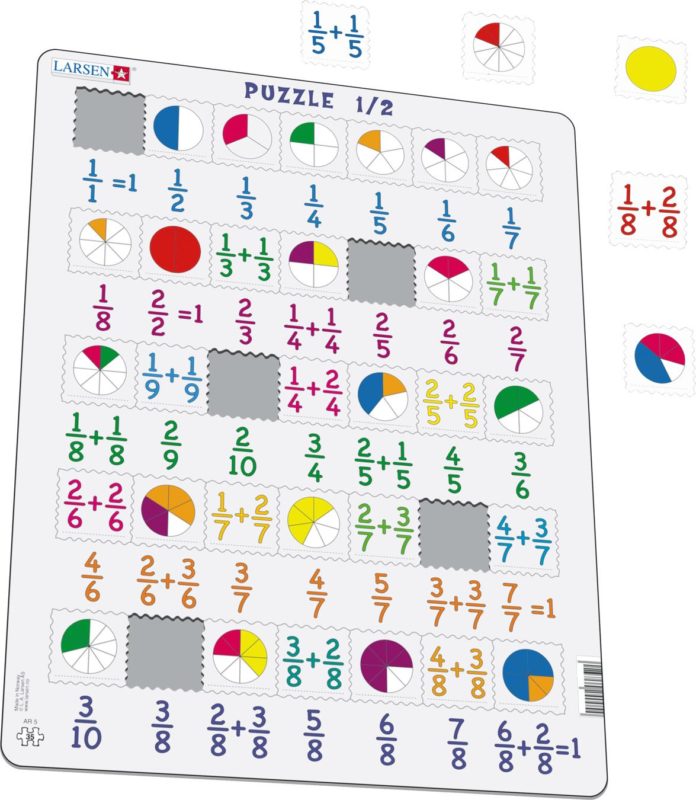Maxi math puzzle: fractions - Larsen - Teia Education & Play