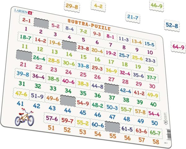 Maxi math puzzle: subtraction from 1-65 - Larsen