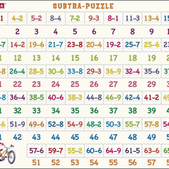Maxi math puzzle: subtraction from 1-65 - Larsen