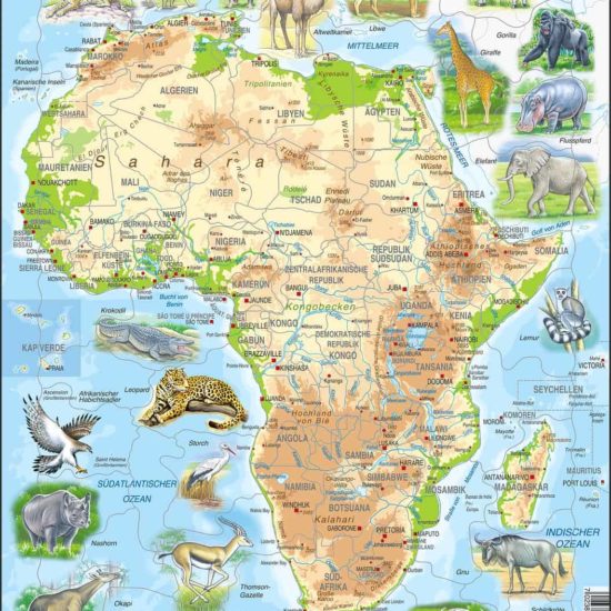 Maxi puzzle Africa with animals A22 - German - Larsen