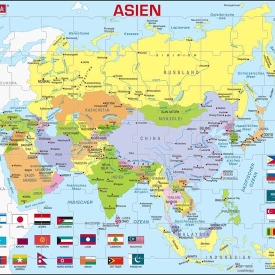Maxi puzzle Asia Political Map: German - Larsen