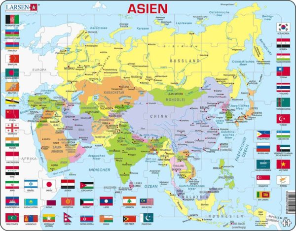 Maxi puzzle Asia Political Map: German - Larsen
