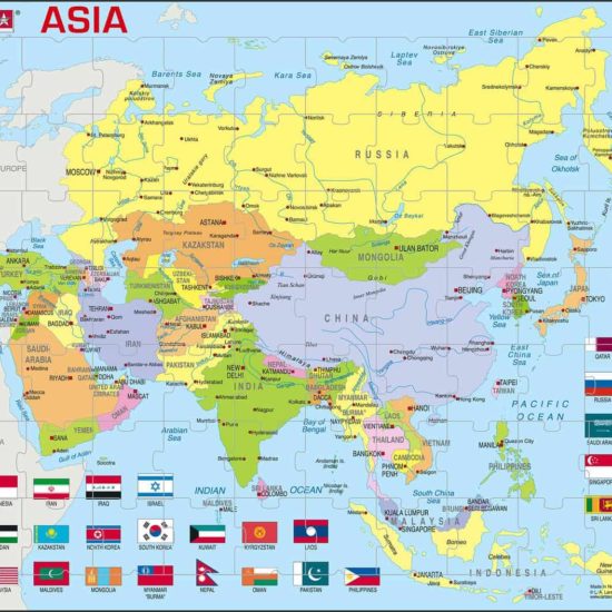 Maxi puzzle Asia Political Map: English - Larsen