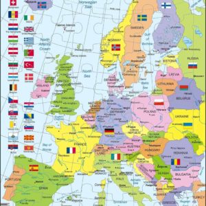 Maxi puzzle Europe Political Map K2: English - Larsen