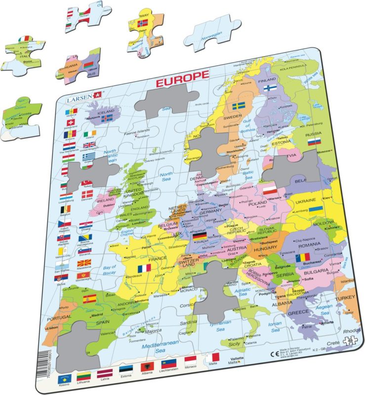 Maxi puzzle Europe Political Map K2 English Larsen Teia Education