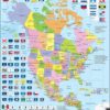 Maxi puzzle North America Political map: English - Larsen