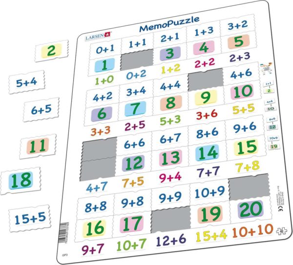 Maxi puzzle addition numbers 0-20 - Larsen