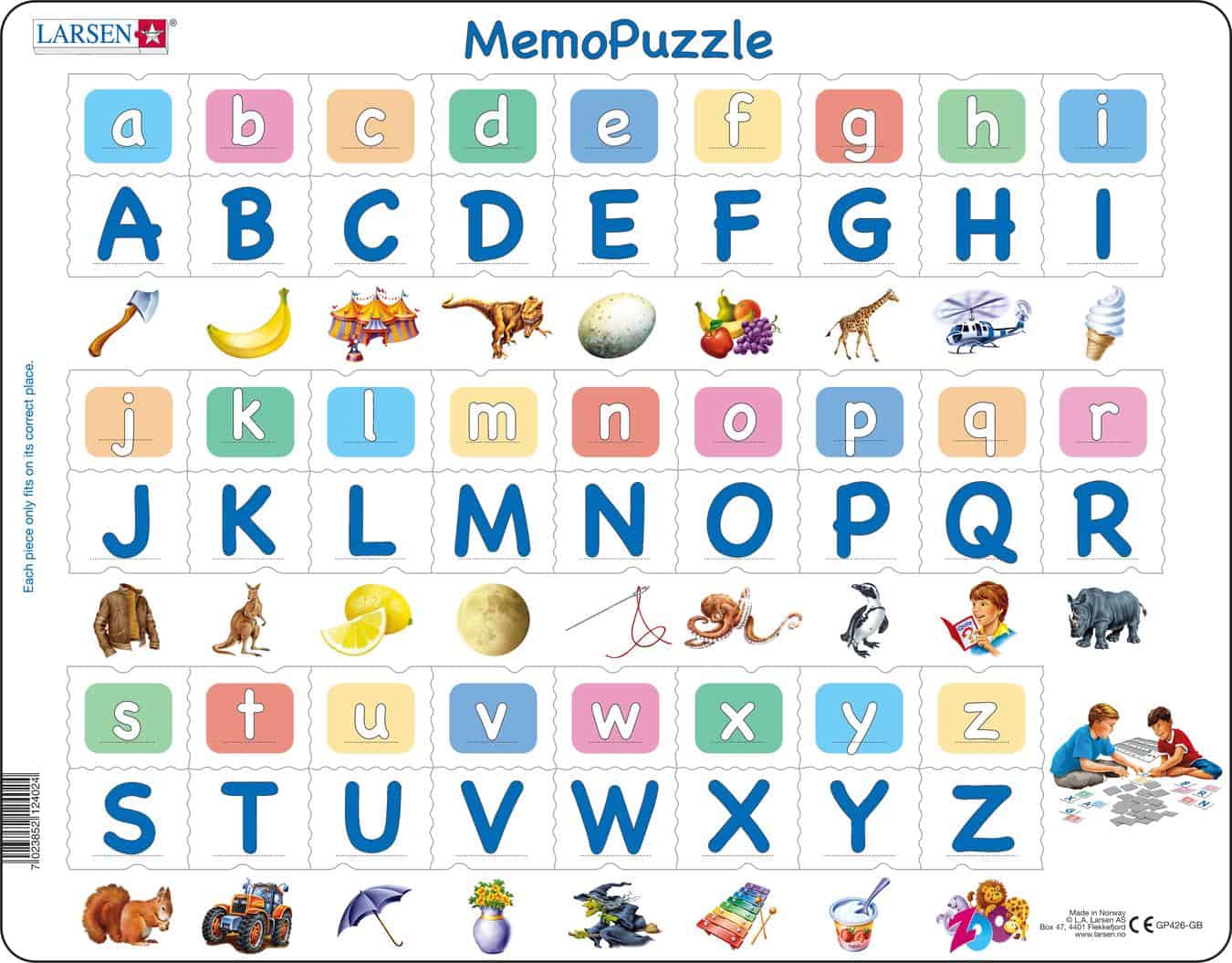 Maxi puzzle alphabet, 26 upper and lower case letters: English - Larsen ...