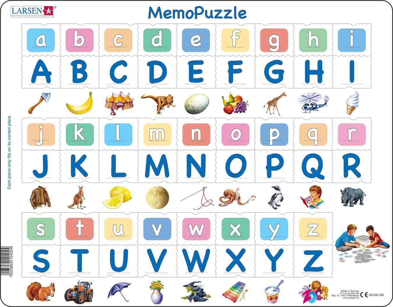 Maxi Puzzle Alphabet 26 Upper And Lower Case Letters English Larsen Sustainable Educational Products Ecological Toys